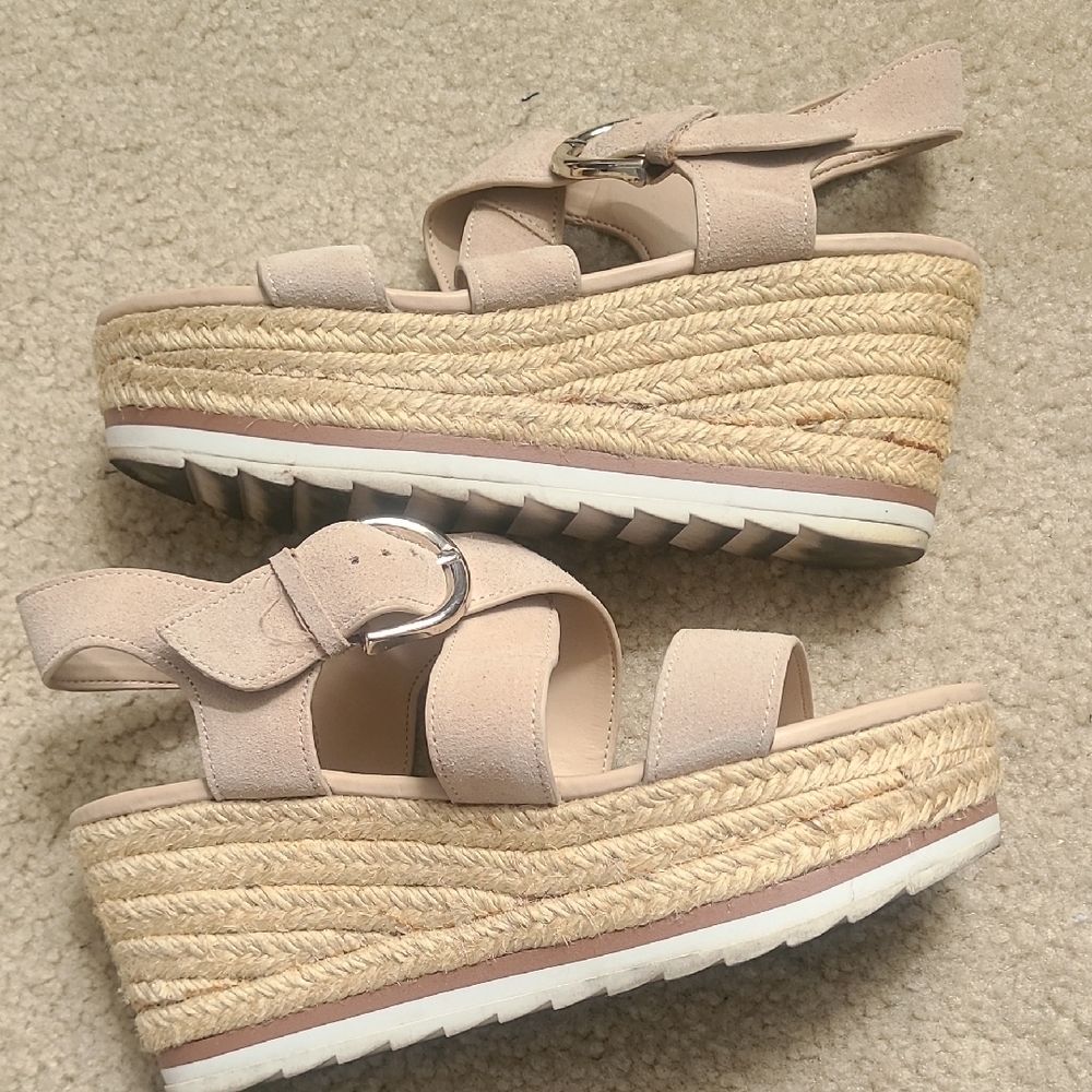 Marc Fisher Beige Platform Sandals